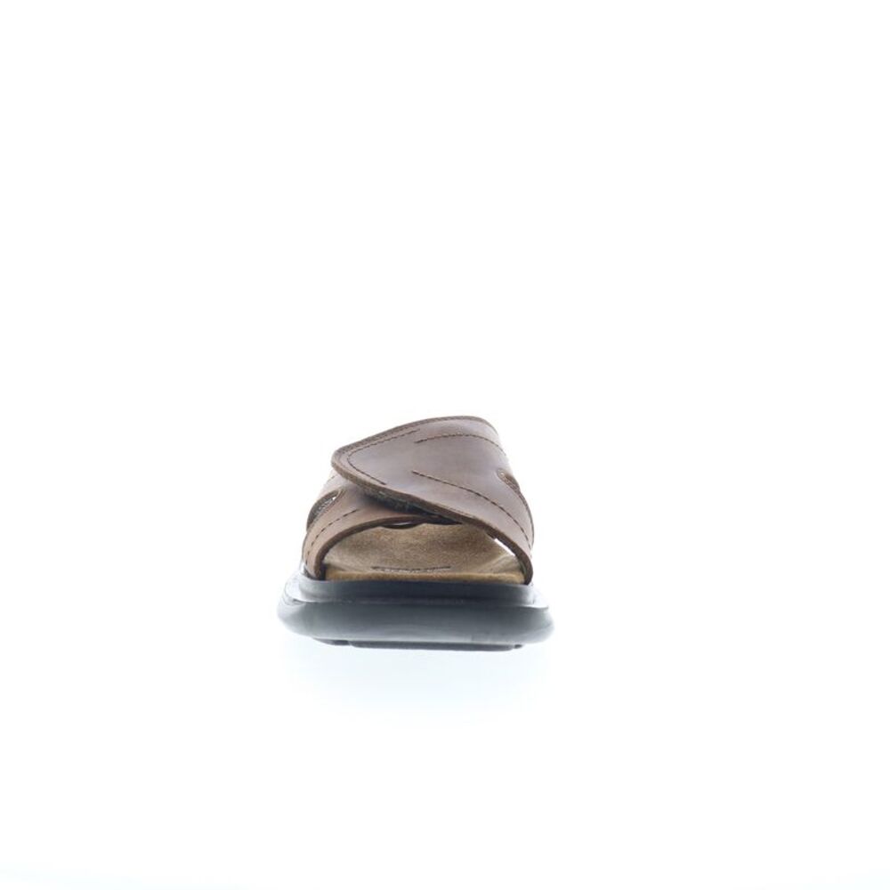 Hitchcock Mens Slide Sandal Brown Shoes (NWT) - Picture 2 of 4